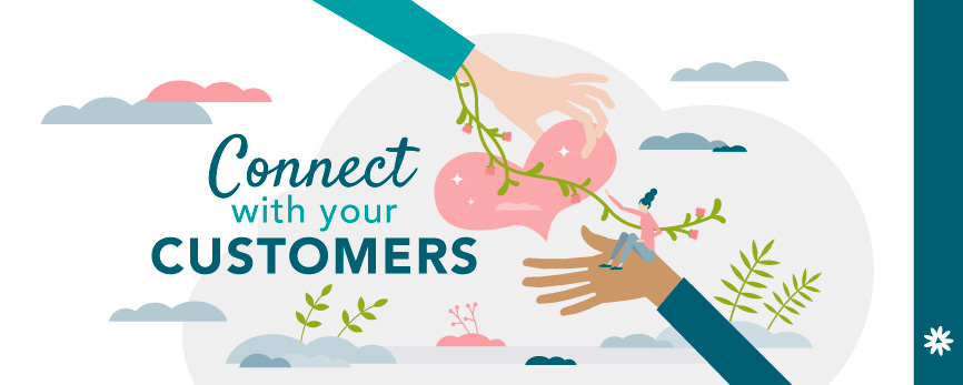 two hands and a heart for a blog post about connecting with your customers